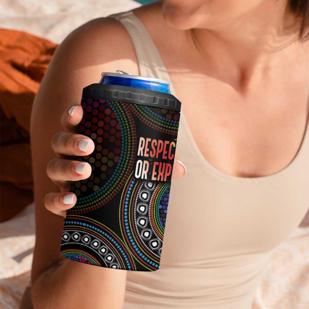 Australia Indigenous 4 in 1 Can Cooler Tumbler First Nation LGBT - Respect Our Existence - Aussie Hoodie