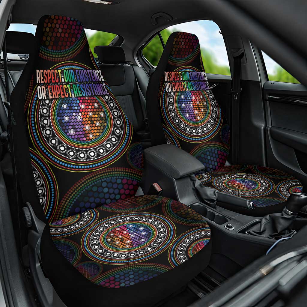 Australia Indigenous Car Seat Cover First Nation LGBT - Respect Our Existence - Aussie Hoodie