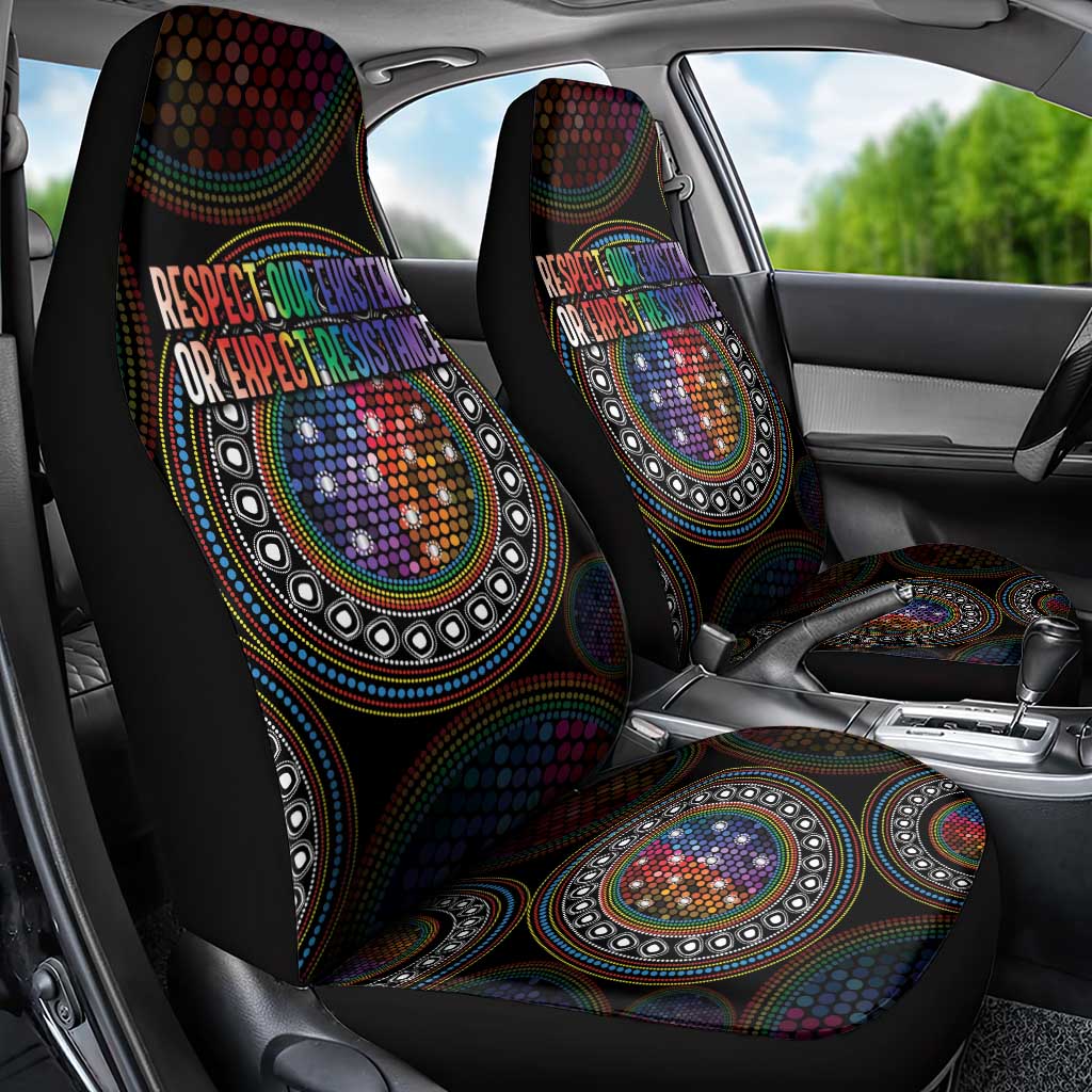 Australia Indigenous Car Seat Cover First Nation LGBT - Respect Our Existence - Aussie Hoodie