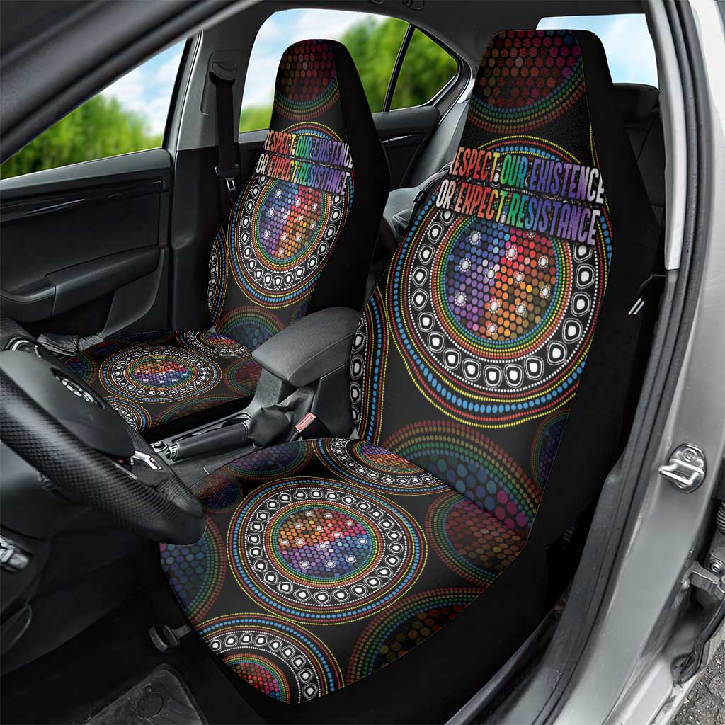 Australia Indigenous Car Seat Cover First Nation LGBT - Respect Our Existence - Aussie Hoodie