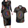 Australia Indigenous Couples Matching Long Sleeve Bodycon Dress and Hawaiian Shirt First Nation LGBT - Respect Our Existence - Aussie Hoodie