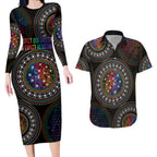 Australia Indigenous Couples Matching Long Sleeve Bodycon Dress and Hawaiian Shirt First Nation LGBT - Respect Our Existence - Aussie Hoodie