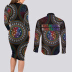 Australia Indigenous Couples Matching Long Sleeve Bodycon Dress and Long Sleeve Button Shirt First Nation LGBT - Respect Our Existence - Aussie Hoodie