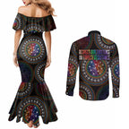 Australia Indigenous Couples Matching Mermaid Dress and Long Sleeve Button Shirt First Nation LGBT - Respect Our Existence - Aussie Hoodie