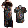 Australia Indigenous Couples Matching Off Shoulder Maxi Dress and Hawaiian Shirt First Nation LGBT - Respect Our Existence - Aussie Hoodie