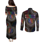 Australia Indigenous Couples Matching Puletasi and Long Sleeve Button Shirt First Nation LGBT - Respect Our Existence - Aussie Hoodie