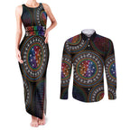 Australia Indigenous Couples Matching Tank Maxi Dress and Long Sleeve Button Shirt First Nation LGBT - Respect Our Existence - Aussie Hoodie