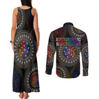Australia Indigenous Couples Matching Tank Maxi Dress and Long Sleeve Button Shirt First Nation LGBT - Respect Our Existence - Aussie Hoodie