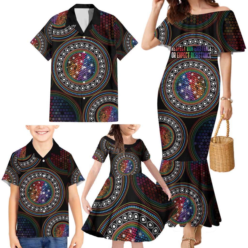 Australia Indigenous Family Matching Mermaid Dress and Hawaiian Shirt First Nation LGBT - Respect Our Existence - Aussie Hoodie