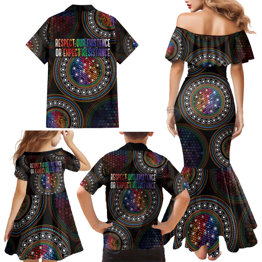 Australia Indigenous Family Matching Mermaid Dress and Hawaiian Shirt First Nation LGBT - Respect Our Existence - Aussie Hoodie