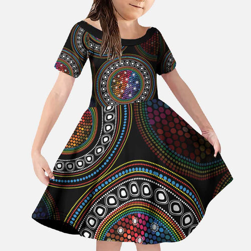 Australia Indigenous Family Matching Off Shoulder Maxi Dress and Hawaiian Shirt First Nation LGBT - Respect Our Existence - Aussie Hoodie