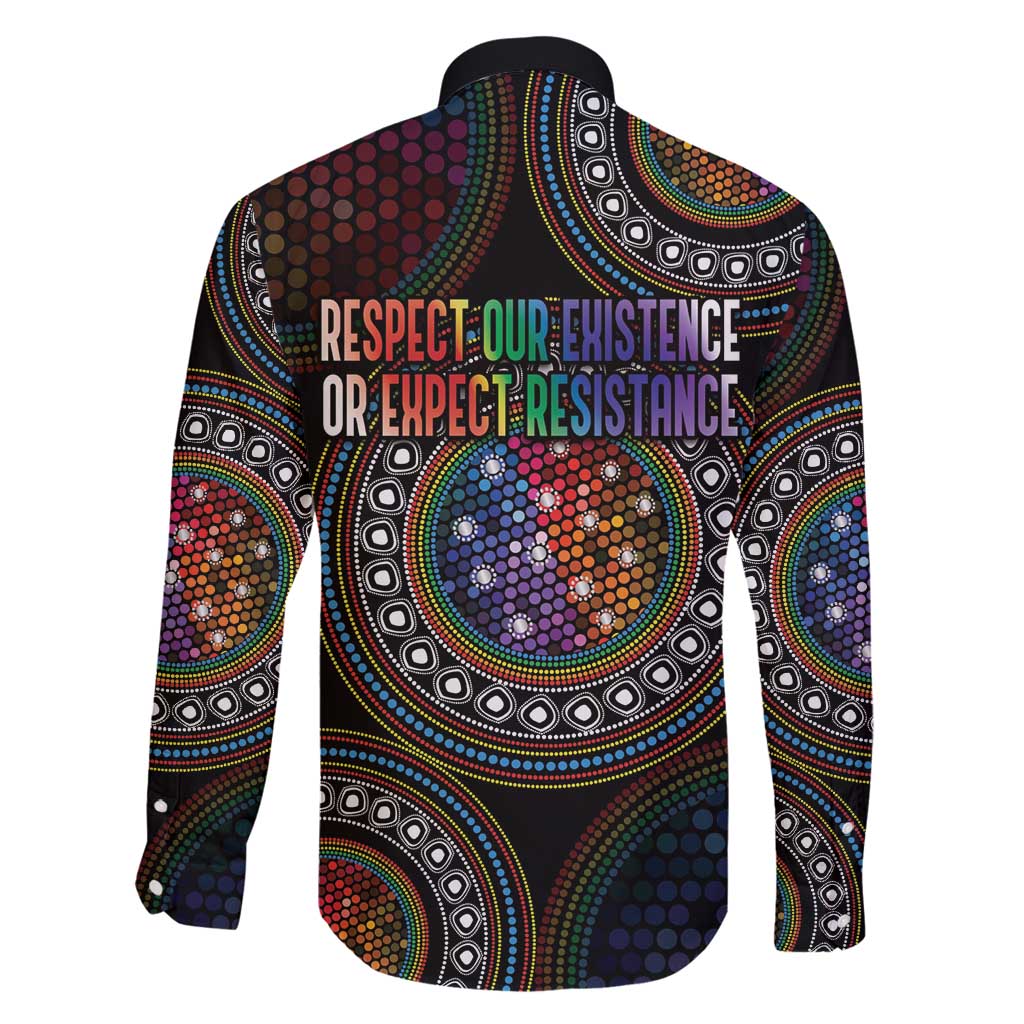 Australia Indigenous Family Matching Off Shoulder Maxi Dress and Hawaiian Shirt First Nation LGBT - Respect Our Existence - Aussie Hoodie