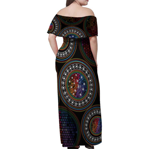 Australia Indigenous Family Matching Off Shoulder Maxi Dress and Hawaiian Shirt First Nation LGBT - Respect Our Existence - Aussie Hoodie