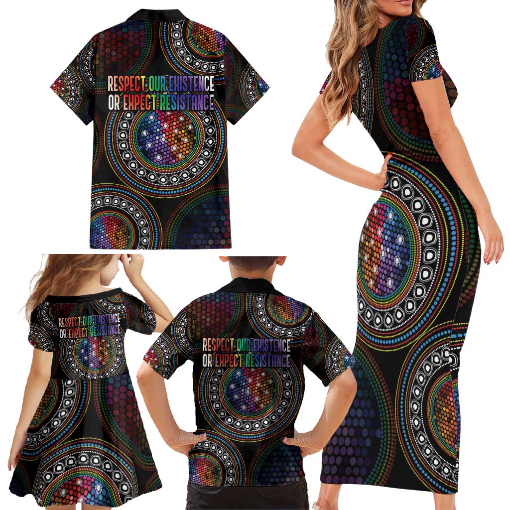 Australia Indigenous Family Matching Short Sleeve Bodycon Dress and Hawaiian Shirt First Nation LGBT - Respect Our Existence - Aussie Hoodie