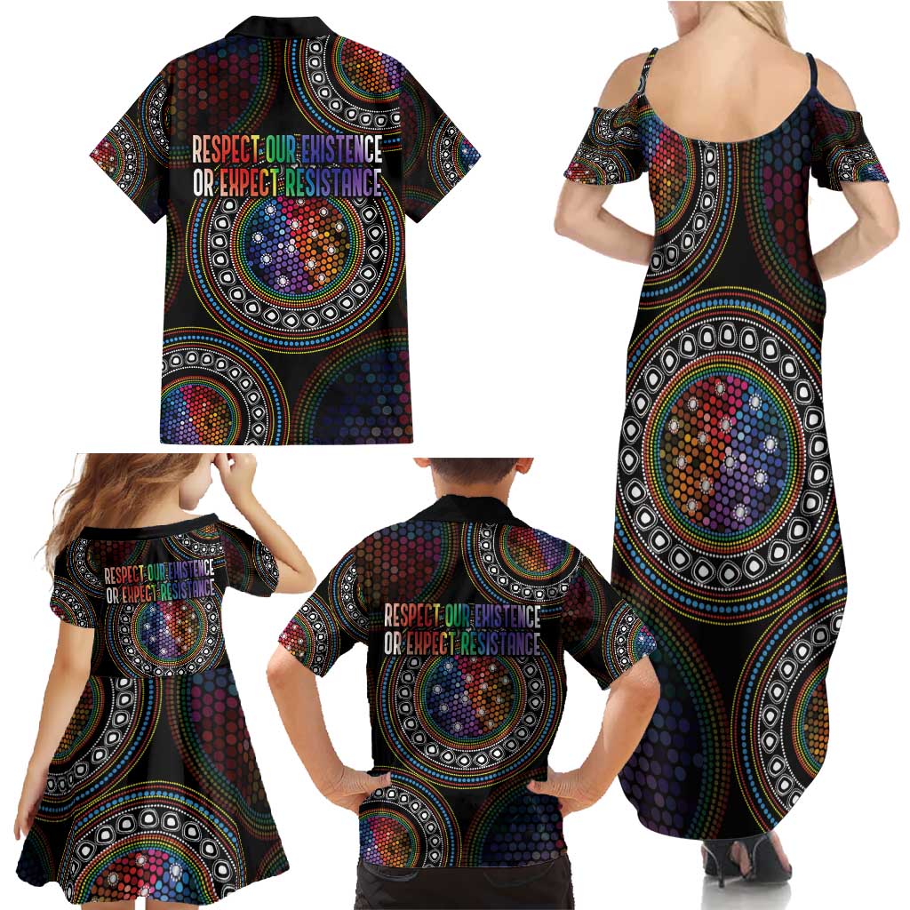 Australia Indigenous Family Matching Summer Maxi Dress and Hawaiian Shirt First Nation LGBT - Respect Our Existence - Aussie Hoodie
