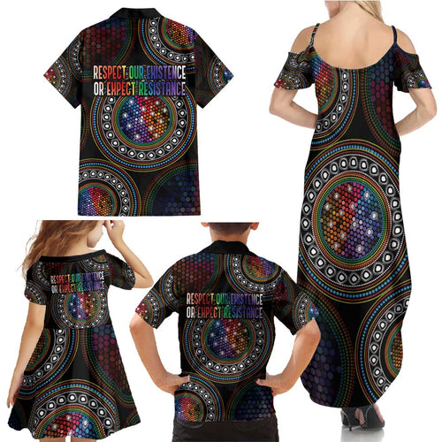 Australia Indigenous Family Matching Summer Maxi Dress and Hawaiian Shirt First Nation LGBT - Respect Our Existence - Aussie Hoodie