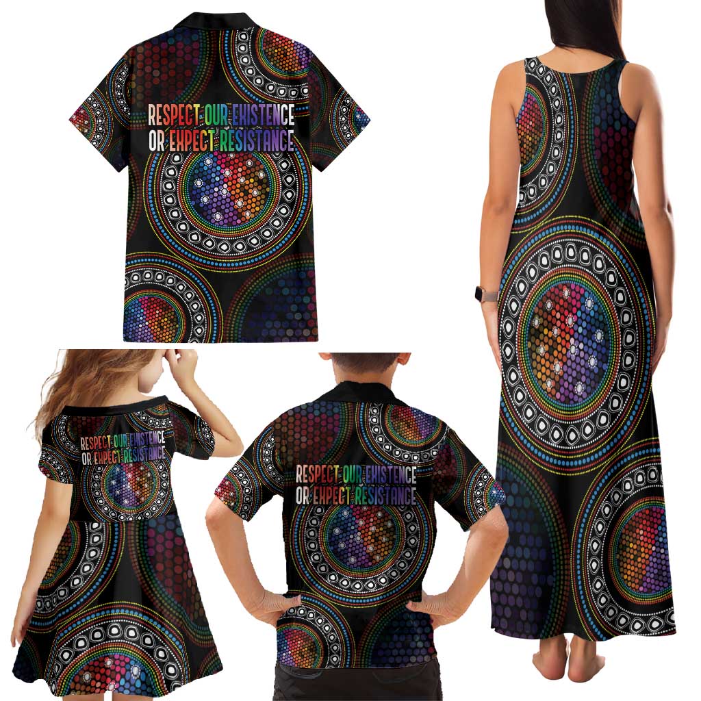 Australia Indigenous Family Matching Tank Maxi Dress and Hawaiian Shirt First Nation LGBT - Respect Our Existence - Aussie Hoodie