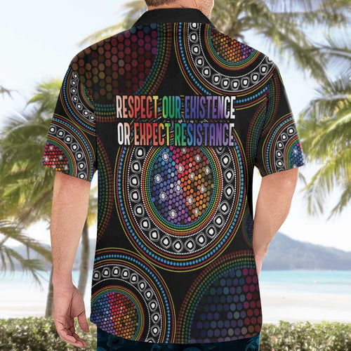 Australia Indigenous Hawaiian Shirt First Nation LGBT - Respect Our Existence - Aussie Hoodie