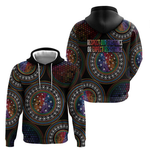 Australia Indigenous Hoodie First Nation LGBT - Respect Our Existence - Aussie Hoodie