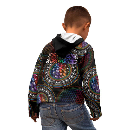 Australia Indigenous Kid Hoodie First Nation LGBT - Respect Our Existence - Aussie Hoodie