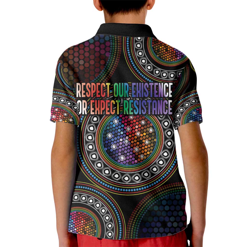 Australia Indigenous Kid Polo Shirt First Nation LGBT - Respect Our Existence - Aussie Hoodie
