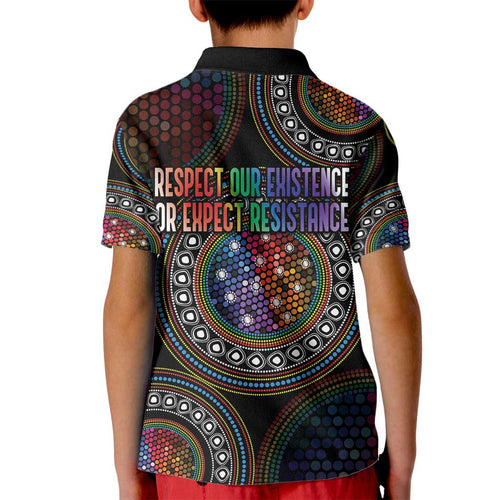 Australia Indigenous Kid Polo Shirt First Nation LGBT - Respect Our Existence - Aussie Hoodie