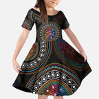 Australia Indigenous Kid Short Sleeve Dress First Nation LGBT - Respect Our Existence - Aussie Hoodie