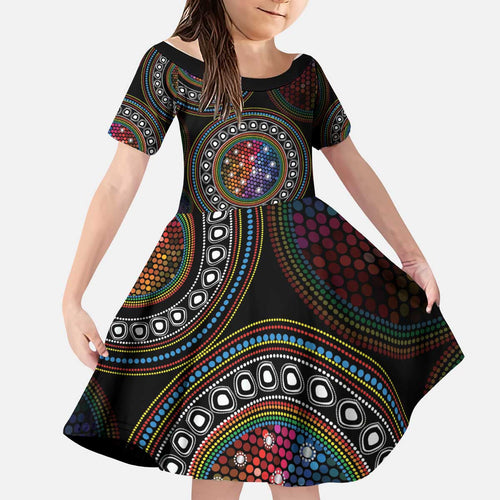 Australia Indigenous Kid Short Sleeve Dress First Nation LGBT - Respect Our Existence - Aussie Hoodie