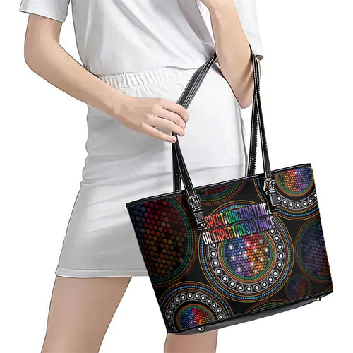 Australia Indigenous Leather Tote Bag First Nation LGBT - Respect Our Existence - Aussie Hoodie