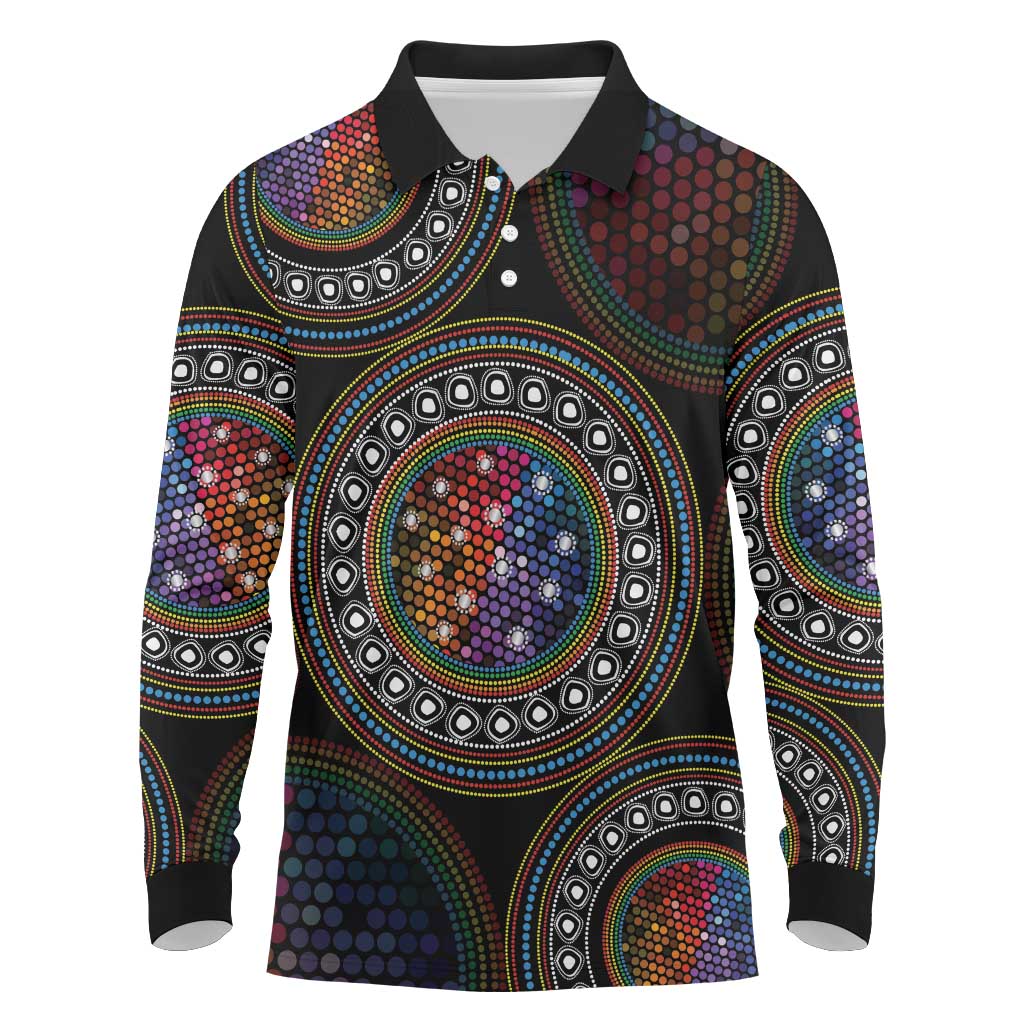 Australia Indigenous Long Sleeve Polo Shirt First Nation LGBT - Respect Our Existence - Aussie Hoodie