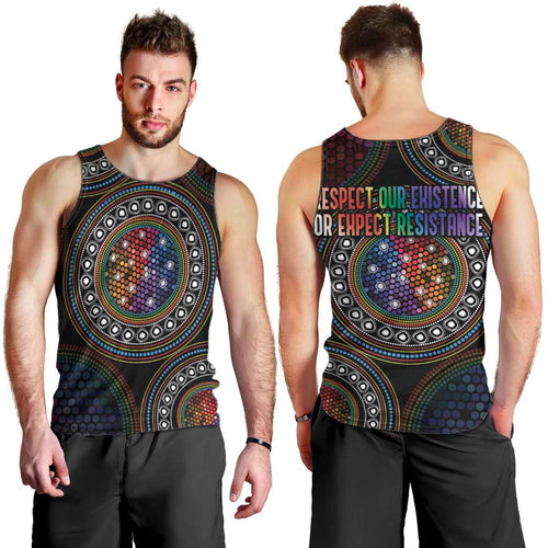 Australia Indigenous Men Tank Top First Nation LGBT - Respect Our Existence - Aussie Hoodie