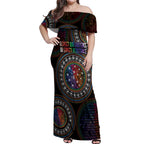 Australia Indigenous Off Shoulder Maxi Dress First Nation LGBT - Respect Our Existence - Aussie Hoodie