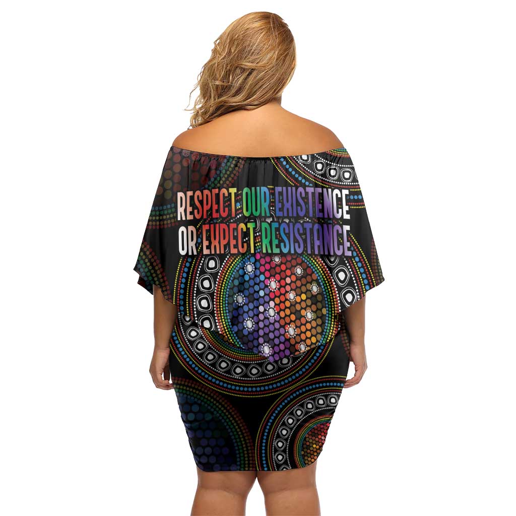 Australia Indigenous Off Shoulder Short Dress First Nation LGBT - Respect Our Existence - Aussie Hoodie