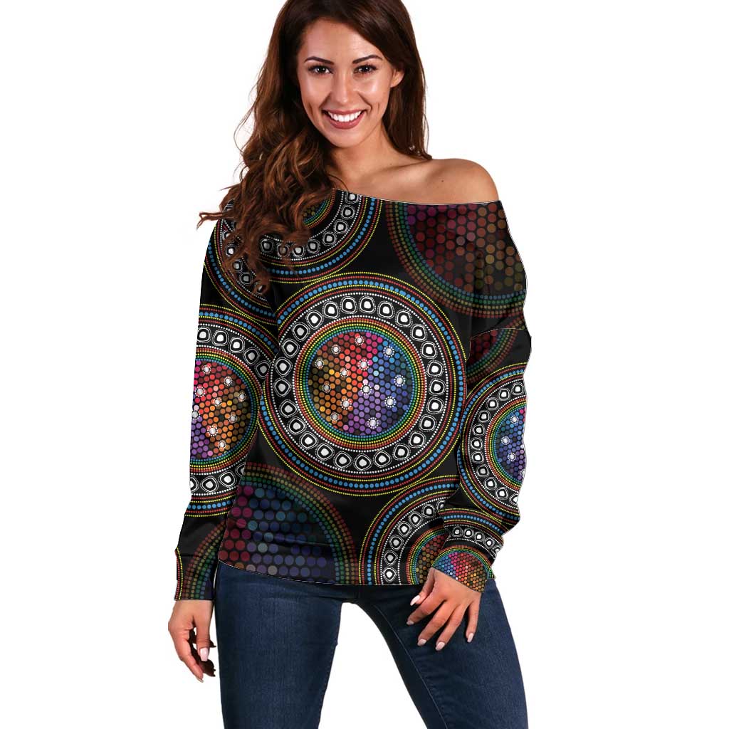 Australia Indigenous Off Shoulder Sweater First Nation LGBT - Respect Our Existence - Aussie Hoodie