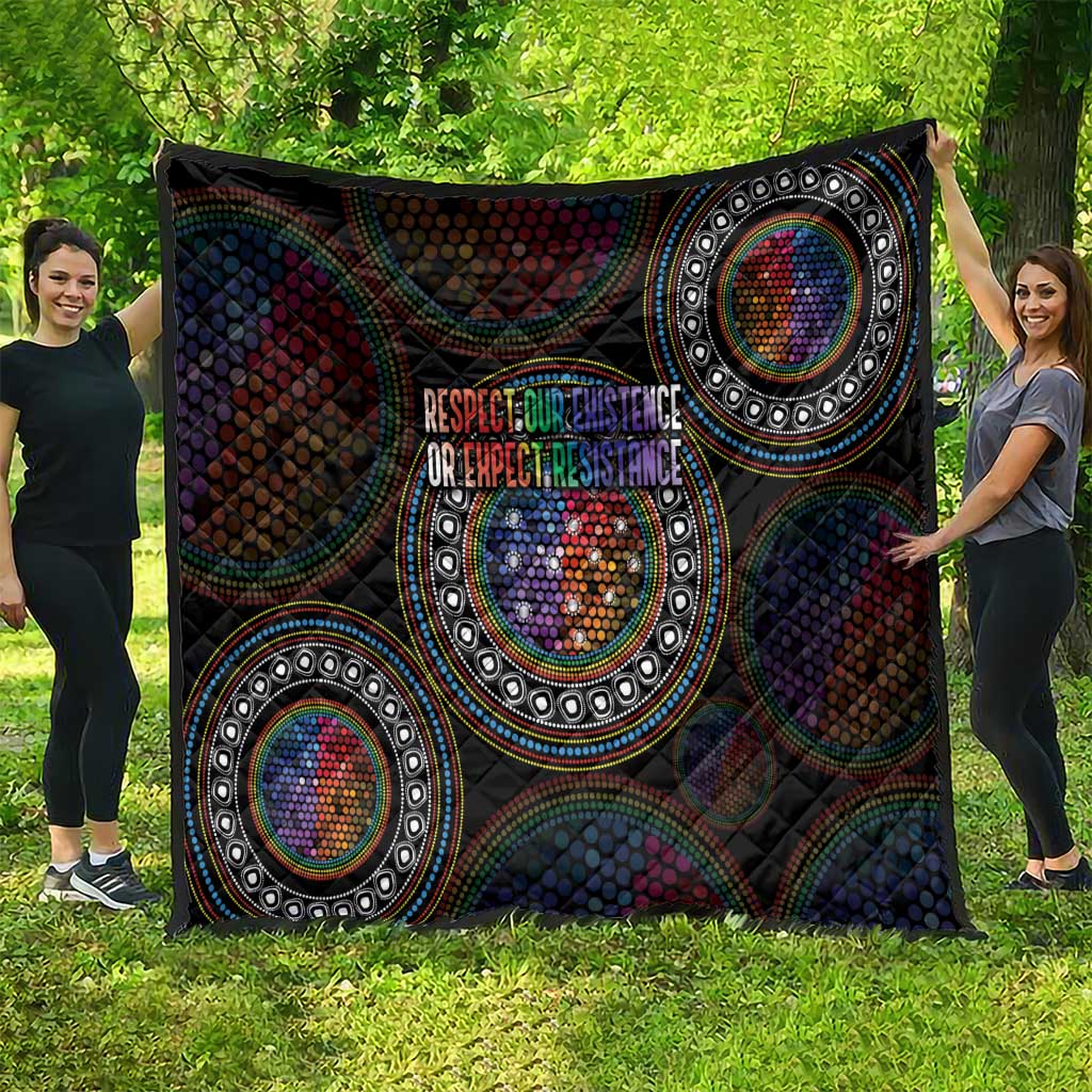 Australia Indigenous Quilt First Nation LGBT - Respect Our Existence - Aussie Hoodie