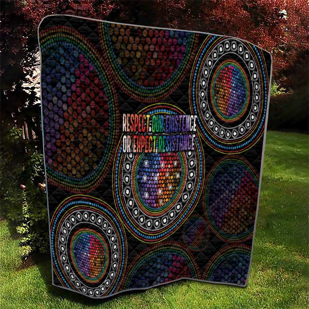 Australia Indigenous Quilt First Nation LGBT - Respect Our Existence - Aussie Hoodie