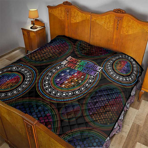 Australia Indigenous Quilt First Nation LGBT - Respect Our Existence - Aussie Hoodie