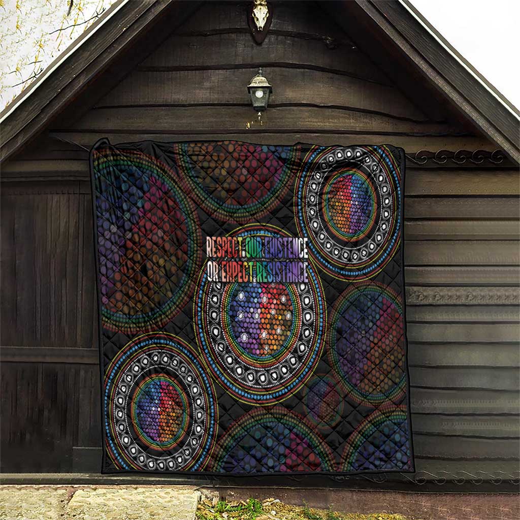 Australia Indigenous Quilt First Nation LGBT - Respect Our Existence - Aussie Hoodie