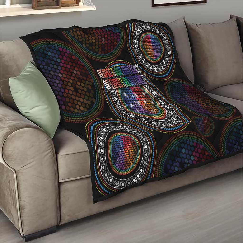 Australia Indigenous Quilt First Nation LGBT - Respect Our Existence - Aussie Hoodie