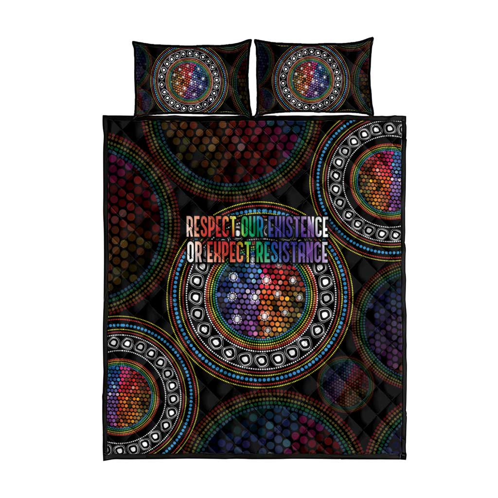 Australia Indigenous Quilt Bed Set First Nation LGBT - Respect Our Existence - Aussie Hoodie