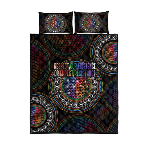 Australia Indigenous Quilt Bed Set First Nation LGBT - Respect Our Existence - Aussie Hoodie