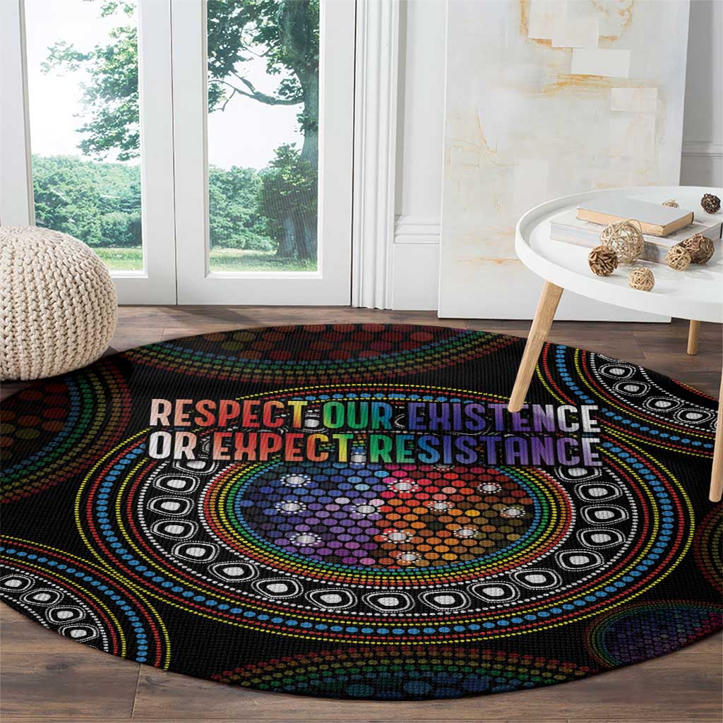 Australia Indigenous Round Carpet First Nation LGBT - Respect Our Existence - Aussie Hoodie
