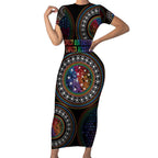 Australia Indigenous Short Sleeve Bodycon Dress First Nation LGBT - Respect Our Existence - Aussie Hoodie