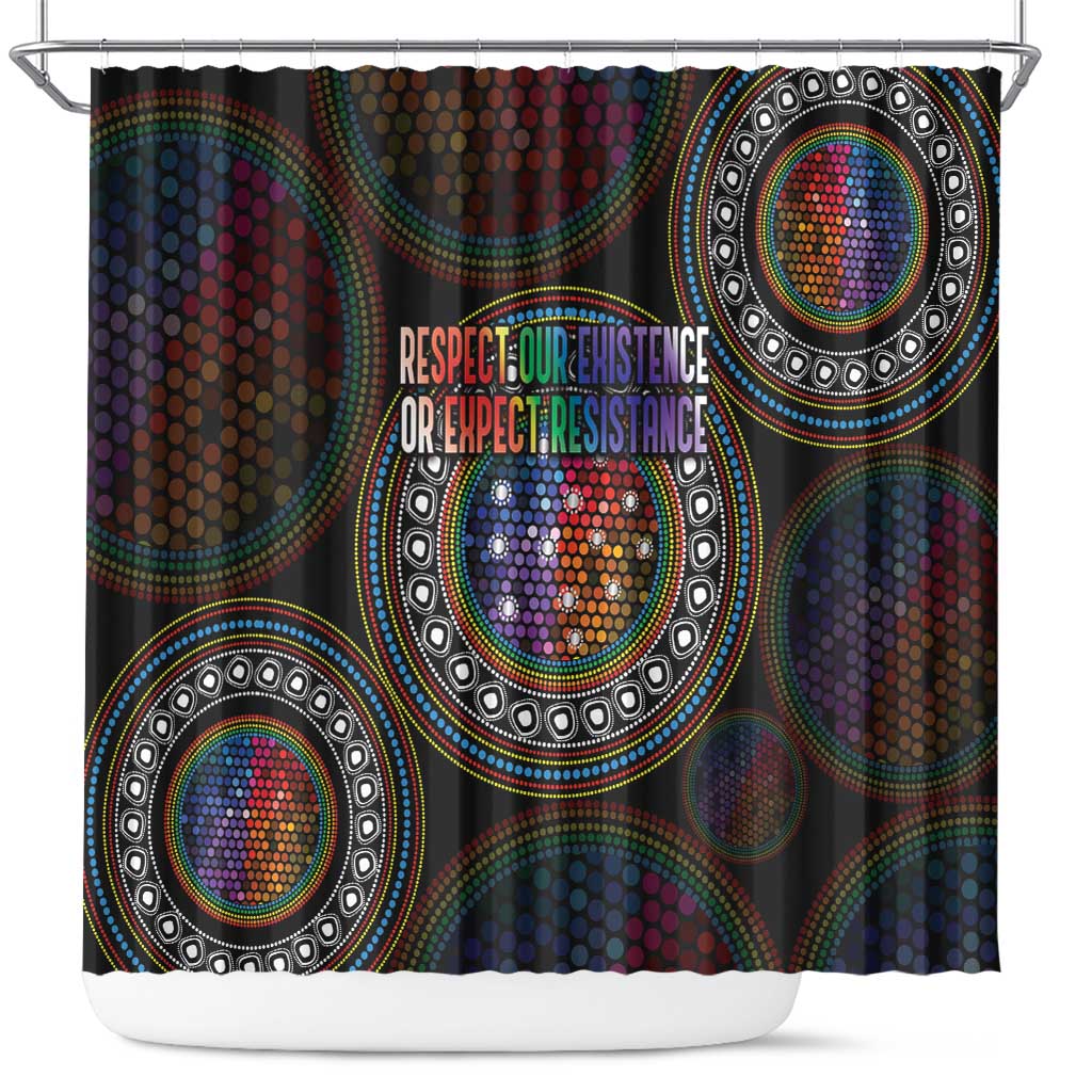 Australia Indigenous Shower Curtain First Nation LGBT - Respect Our Existence - Aussie Hoodie