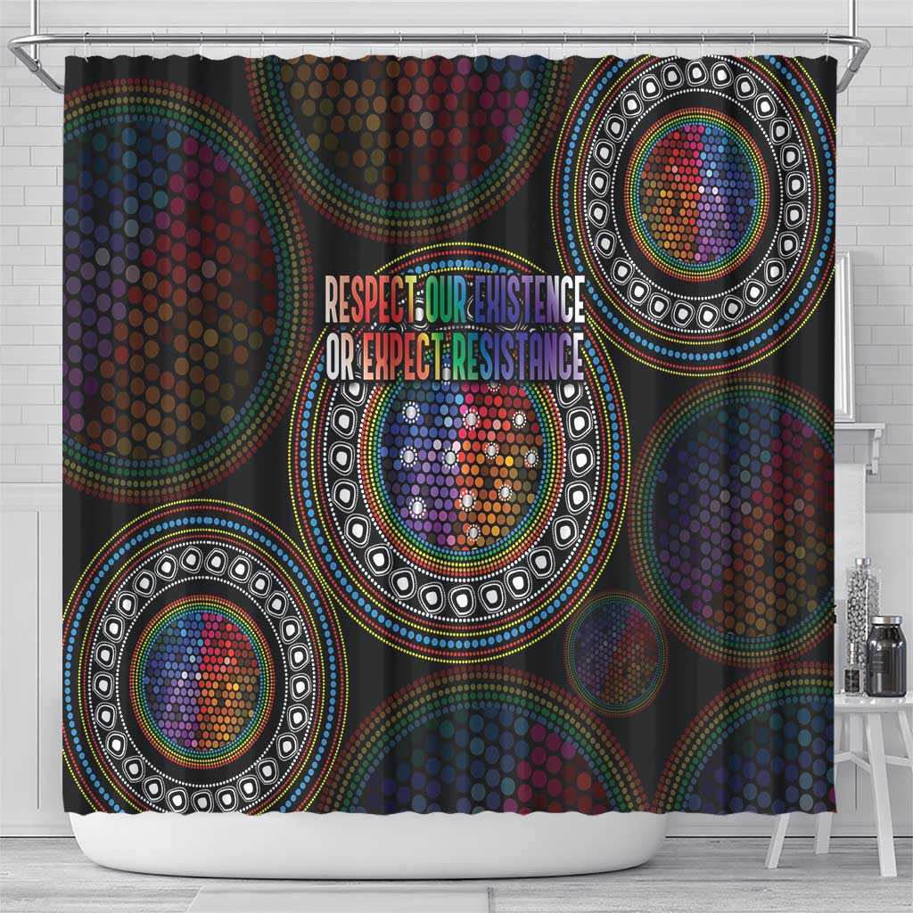 Australia Indigenous Shower Curtain First Nation LGBT - Respect Our Existence - Aussie Hoodie