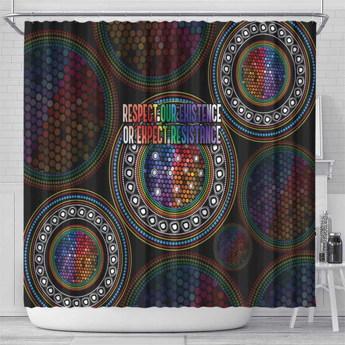 Australia Indigenous Shower Curtain First Nation LGBT - Respect Our Existence - Aussie Hoodie