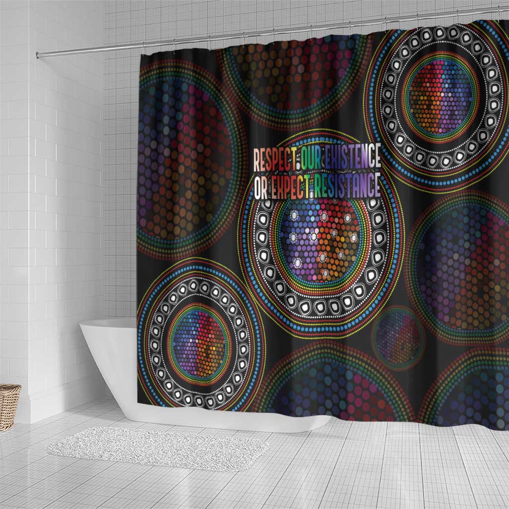 Australia Indigenous Shower Curtain First Nation LGBT - Respect Our Existence - Aussie Hoodie