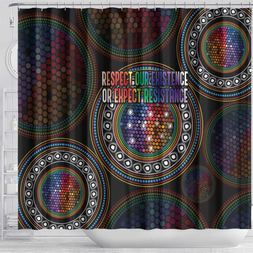 Australia Indigenous Shower Curtain First Nation LGBT - Respect Our Existence - Aussie Hoodie