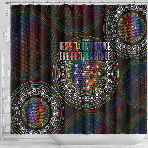 Australia Indigenous Shower Curtain First Nation LGBT - Respect Our Existence - Aussie Hoodie