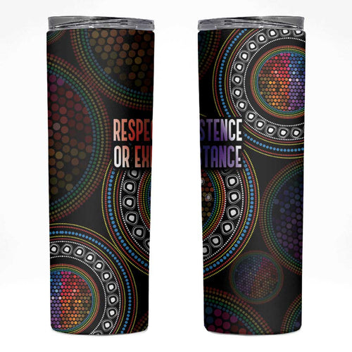 Australia Indigenous Skinny Tumbler First Nation LGBT - Respect Our Existence - Aussie Hoodie